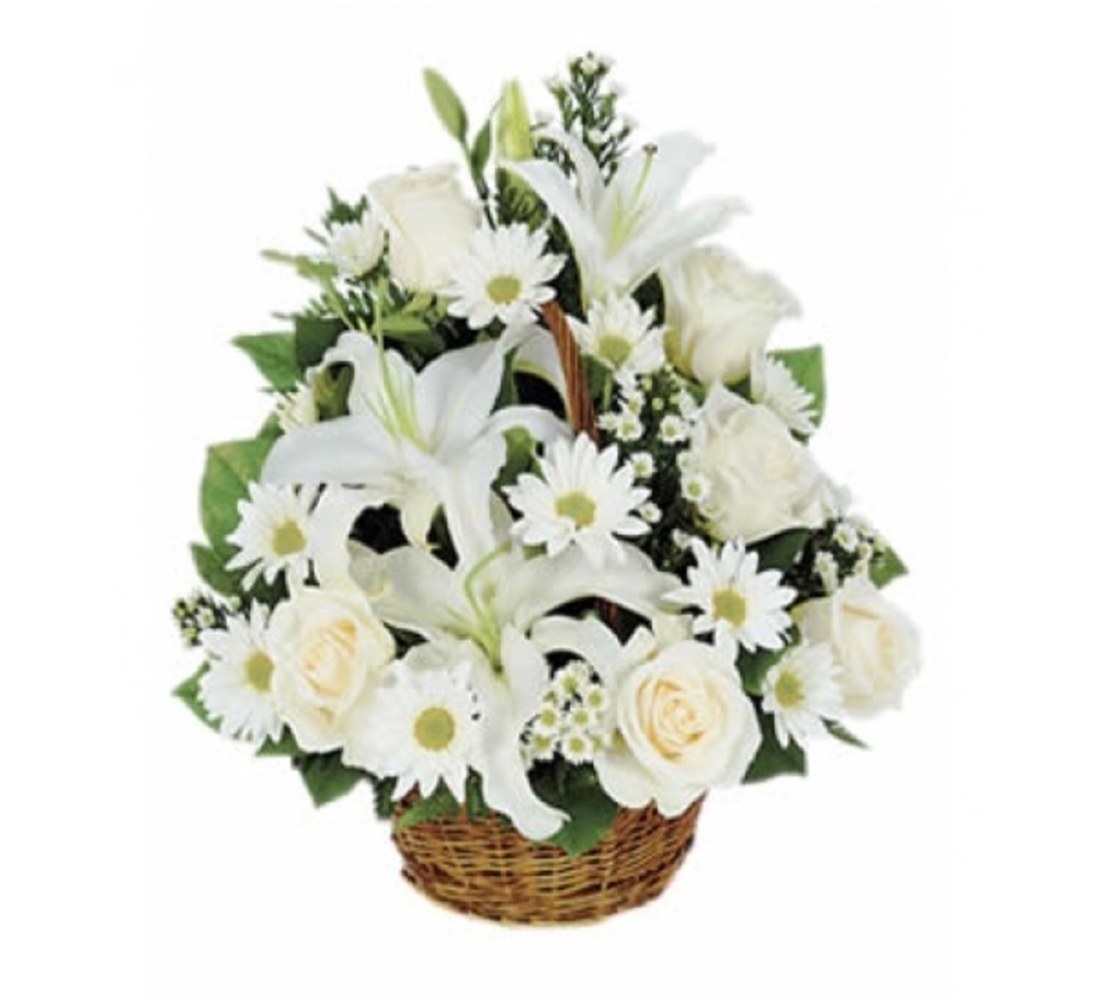Foto de Canasta de flores blancas